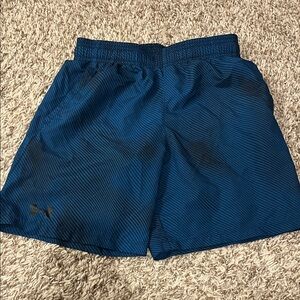 Under Armour Boys Navy Striped Athletic Shorts